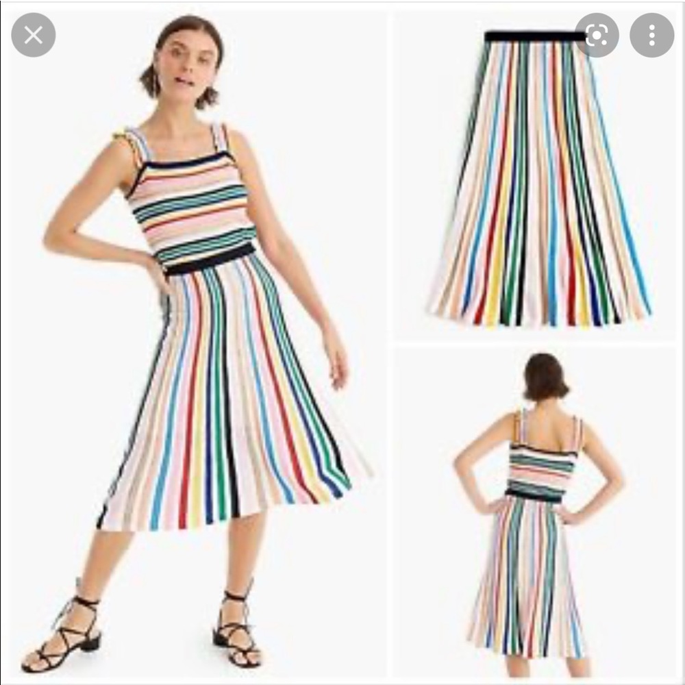 J Crew Striped Pull On Flare Skirt
